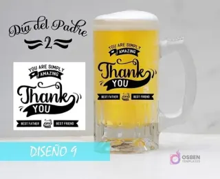 Plantilla para sublimar shoperos con mensaje de agradecimiento en inglés 'YOU ARE SIMPLY AMAZING THANK YOU BEST FATHER AND BEST FRIEND'. Mockup.