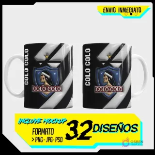 Plantilla taza fútbol Chile 3D escudo genérico