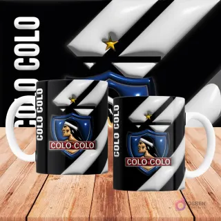 Taza sublimación 3D fútbol chileno con bandera y texto editable