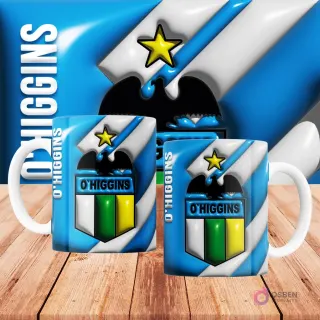 Plantilla taza fútbol Chile 3D estilo vintage escudo