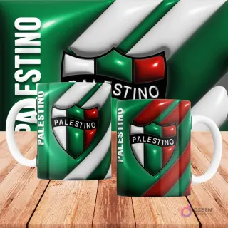 Mockup taza fútbol Chile 3D con mensaje inspirador