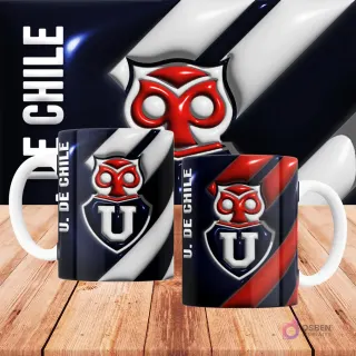 Pack plantillas tazas fútbol Chile 3D muestra de diseños