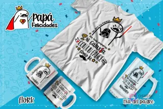 Plantilla Flork como Darth Vader con el mensaje 'Yo soy tu padre. No hay imperio ni galaxia con un padre como tú' para sublimación de productos.