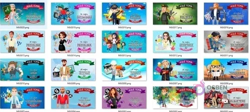 Muestras de diseños de plantillas sin mockup de tazas para profesiones como topógrafo, trabajador social, toxicólogo, manicurista, etc. del Volumen 2