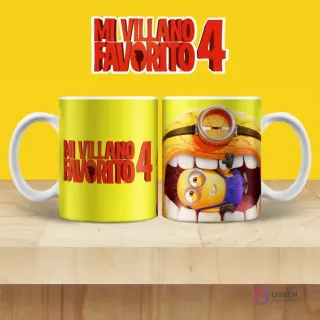 Taza de sublimación con Minion siendo devorado por boca gigante de otro Minion en Mi Villano Favorito 4