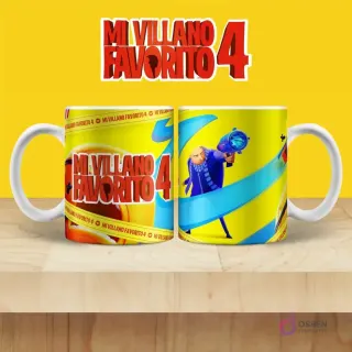 Taza de sublimación con Gru de Mi Villano Favorito 4 disparando un arma futurista