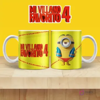 Taza de sublimación con Minion en traje de baño rojo y toalla azul de Mi Villano Favorito 4