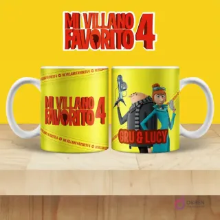 Taza de sublimación con Gru y Lucy Wilde de Mi Villano Favorito 4 posando con armas