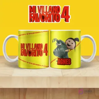 Taza de sublimación con Agnes y un monstruo peludo de Mi Villano Favorito 4