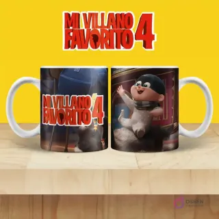 Taza de sublimación con bebé en mono de animal y animal peludo de Mi Villano Favorito 4