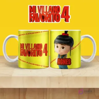 Taza de sublimación con Agnes de Mi Villano Favorito 4 sonriendo con el pelo recogido