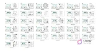 Cuadrícula mostrando 35 de las 80 plantillas infantiles JPG para sublimar tazas, con personajes como Los Simpsons, Pokémon y Toy Story.