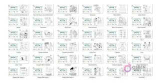 Visualización de 35 plantillas JPG para tazas infantiles, incluyendo personajes como Alicia, Bob Esponja, Capitán América y Dragon Ball Super.