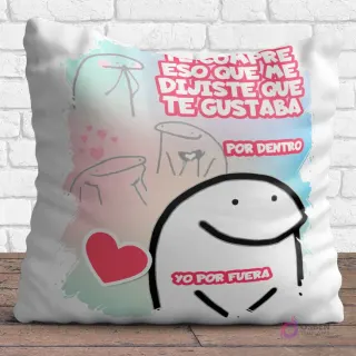 Diseño Flork divertido 'Yo por fuera, por dentro...' para sublimar en almohadón