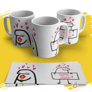 Plantilla Flork '¿Quieres ser mi novia?' con corazones para sublimar