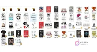 Vista de una carpeta digital con múltiples archivos de diseños para sublimación del Día del Padre, mostrando iconos de formatos como .AI, .PDF y .PNG, demostrando la gran cantidad y diversidad de plantillas incluidas en el pack.