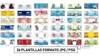 Cuadrícula que exhibe 36 miniaturas de diseños variados para tazas de sublimación, cada una con mensajes y gráficos creativos relacionados con el Día del Padre, incluyendo frases como 'Gracias Papá', 'Mi Rey', 'El Mejor', 'Vintage', y caricaturas. Al pie de la imagen se lee '36 PLANTILLAS FORMATO JPG / PSD'.