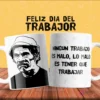 Plantilla de taza de sublimación con Don Ramón de El Chavo y frase humorística 'Ningún trabajo es malo, lo malo es tener que trabajar'.