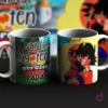 Dos tazas de sublimación con diseños del Día del Padre de Dragon Ball. Una taza con Goten y el mensaje 'Nunca dejare que se agoten los abrazos para el mejor papá' y otra con Goku abrazando a Goten.