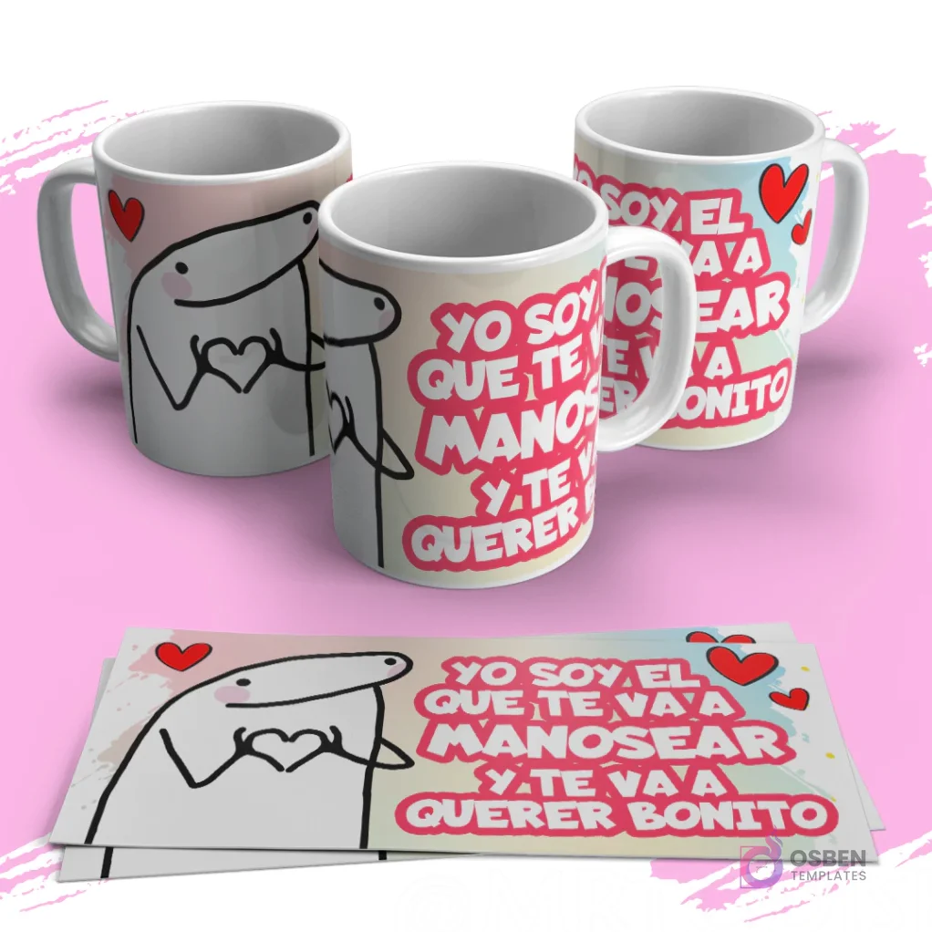 Plantilla Flork con mensaje divertido de amor para sublimar Plantilla Flork con mensaje divertido de amor para sublimar