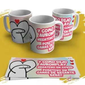 Plantilla Flork con frase viral de Auronplay para sublimación de tazas