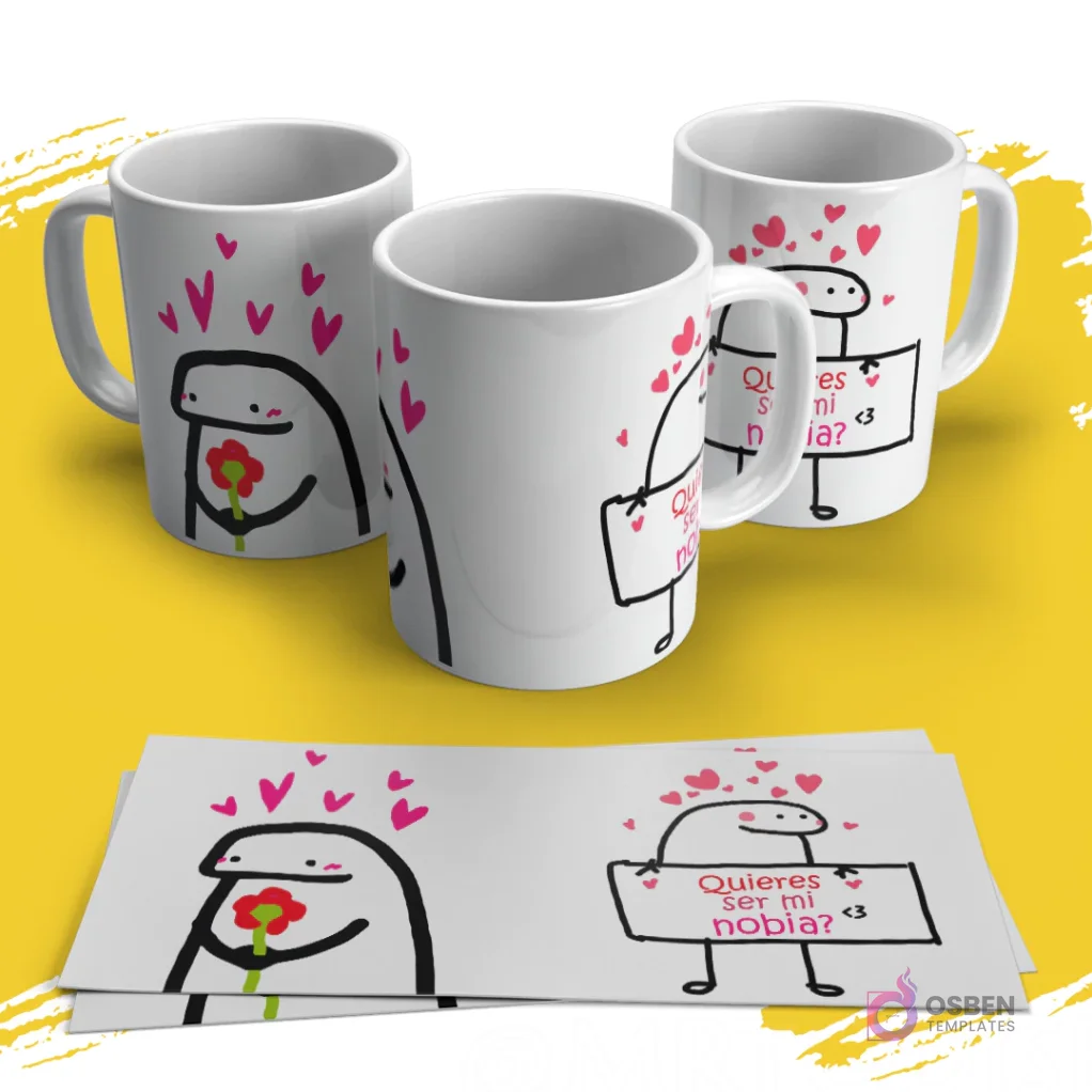 Plantilla Flork '¿Quieres ser mi novia?' con corazones para sublimar Plantilla Flork '¿Quieres ser mi novia?' con corazones para sublimar