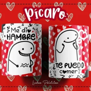 Taza Flork blanca con diseño de personaje Flork sonriente y frase 