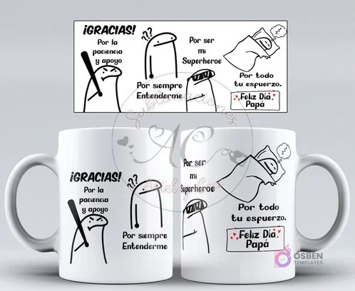 Plantilla para sublimar taza Flork, diseño de agradecimiento al padre por ser un superhéroe y por su paciencia y apoyo, para el Día del Padre. Plantilla para sublimar taza Flork, diseño de agradecimiento al padre por ser un superhéroe y por su paciencia y apoyo, para el Día del Padre.