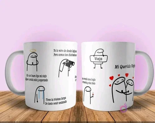 Taza sublimada Flork 'Mi Querido Viejo' con reflexiones y abrazos, diseños emotivos para padres Taza sublimada Flork 'Mi Querido Viejo' con reflexiones y abrazos, diseños emotivos para padres