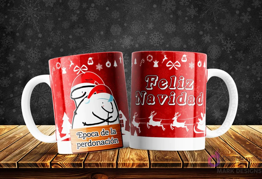 Taza con dos Florks abrazados y el meme 'Época de la perdonación', transmitiendo humor y espíritu navideño. Taza con dos Florks abrazados y el meme 'Época de la perdonación', transmitiendo humor y espíritu navideño.