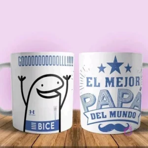 Taza sublimada Flork futbolista 'GOOOOLLLL!' (Under Armour / BICE) y 'El Mejor Papá del Mundo'