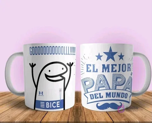 Taza sublimada Flork futbolista 'GOOOOLLLL!' (Under Armour / BICE) y 'El Mejor Papá del Mundo' Taza sublimada Flork futbolista 'GOOOOLLLL!' (Under Armour / BICE) y 'El Mejor Papá del Mundo'