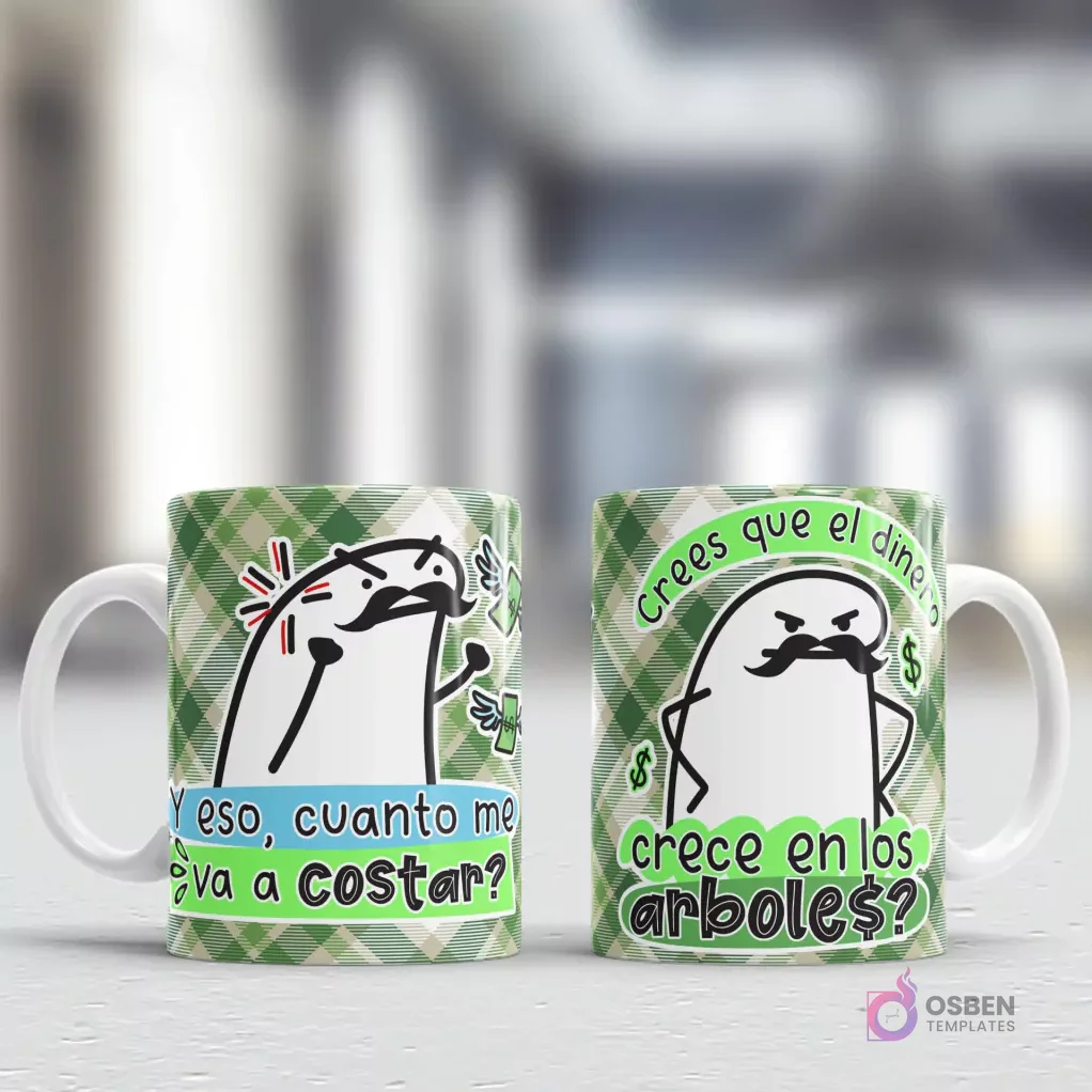 Diseños Flork humorísticos para el Día del Padre con frases típicas de papá sobre el dinero: '¿Y eso, cuanto me va a costar?' y '¿Crees que el dinero crece en los árboles?', sobre un fondo de cuadros verdes Diseños Flork humorísticos para el Día del Padre con frases típicas de papá sobre el dinero: '¿Y eso, cuanto me va a costar?' y '¿Crees que el dinero crece en los árboles?', sobre un fondo de cuadros verdes