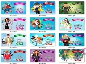 Muestras de diseños de plantillas sin mockup de tazas para profesiones como topógrafo, trabajador social, toxicólogo, manicurista, etc. del Volumen 2