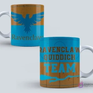 Taza de Harry Potter con diseño del escudo de la casa Ravenclaw y su emblema del águila, ideal para el equipo de Quidditch