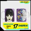 Taza sublimada con plantilla 3D de Wednesday Addams y telaraña morada