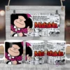 Taza de sublimación con Mafalda dormida y texto de buenos días de su historieta