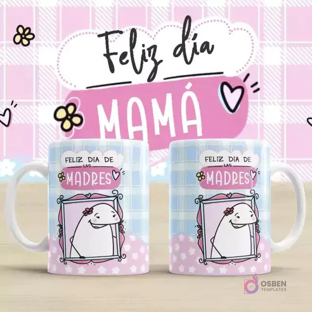 Plantilla para taza Flork Día de la Madre con diseño enmarcado. Dos tazas blancas con fondo rosa a cuadros. Cada taza tiene un Flork dentro de un corazón enmarcado con el texto 'Feliz Día de las Madres', sobre un fondo rosa y azul pastel. Plantilla para taza Flork Día de la Madre con diseño enmarcado. Dos tazas blancas con fondo rosa a cuadros. Cada taza tiene un Flork dentro de un corazón enmarcado con el texto 'Feliz Día de las Madres', sobre un fondo rosa y azul pastel.