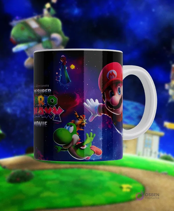 Taza sublimada con diseño de Mario, Yoshi y la referencia 'Super Mario Galaxy The Movie' con Luma Taza sublimada con diseño de Mario, Yoshi y la referencia 'Super Mario Galaxy The Movie' con Luma