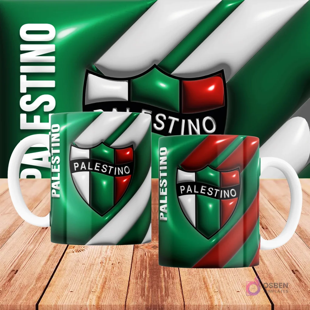 Mockup taza fútbol Chile 3D con mensaje inspirador Mockup taza fútbol Chile 3D con mensaje inspirador