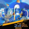 Plantilla para taza de Sonic mostrando su rostro y corriendo, fondo azul con detalles del personaje