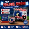 Pack de sublimación Día del Padre con taza y cojín de Colo-Colo, 20 diseños para tazas y 20 para cojines, formato PNG y JPG, incluye mockup.