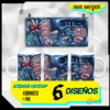 Plantilla de sublimación 3D para tazas de Stitch y Angel con diseño azul, mostrando 6 diseños y formato PNG con mockup.