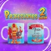 Taza de sublimación personalizada con diseño de Bombero y nombre 'Iván', del pack Profesiones El Mejor Volumen 2