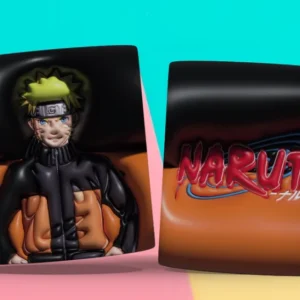 Taza 3D con diseño de Naruto Uzumaki en postura dinámica y logo
