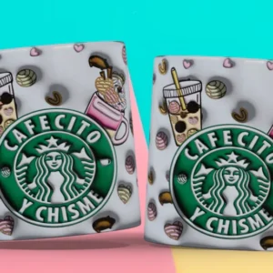 Taza 3D con diseño de logo de Starbucks y texto